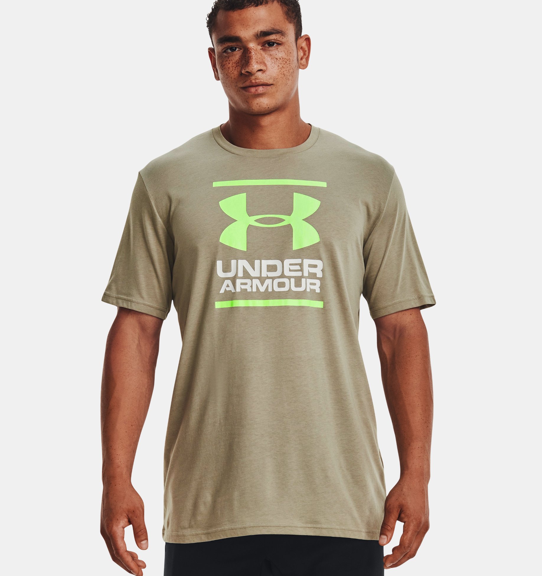 NEW Under Armour Men Athletic Big Logo Graphic Cotton Blend Short Sleeve T-Shirt 